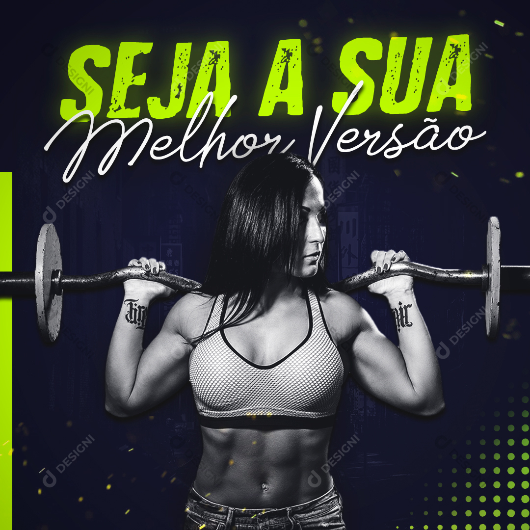 Social Media PSD Academia Treino Fitness Gym Motivação Editável