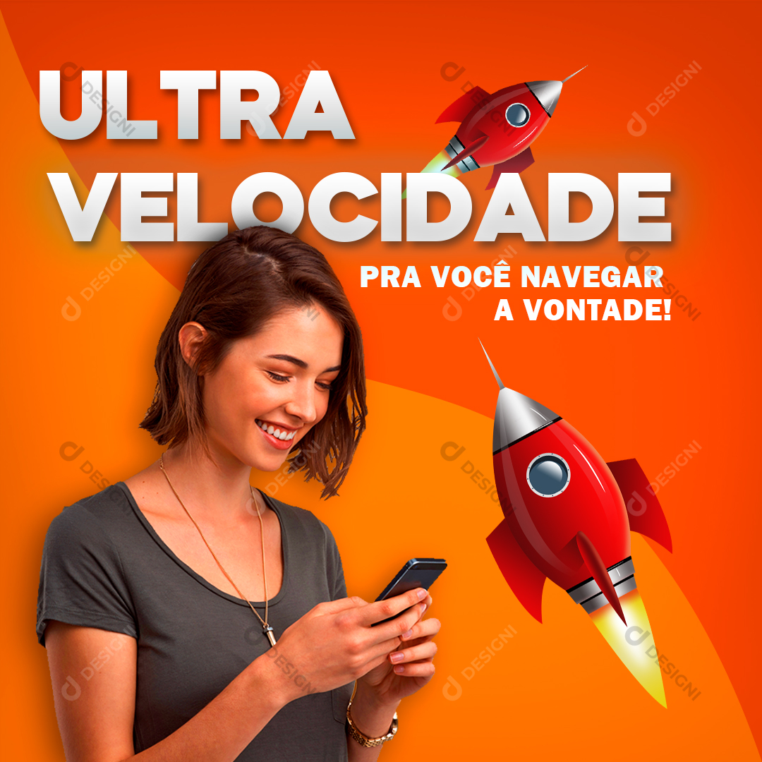 Turbo Fibra Campanha Provedor de Internet Social Media PSD