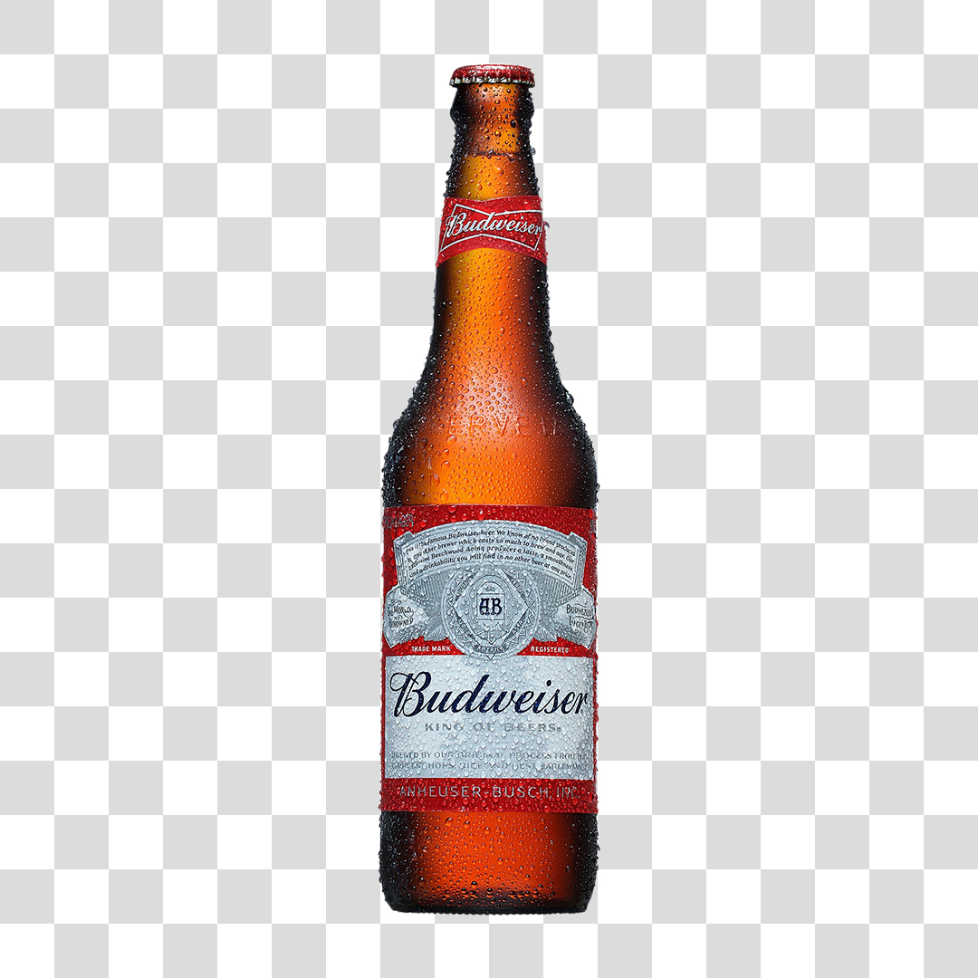 Garrafa de Cerveja Budwieser PNG Transparente Sem Fundo