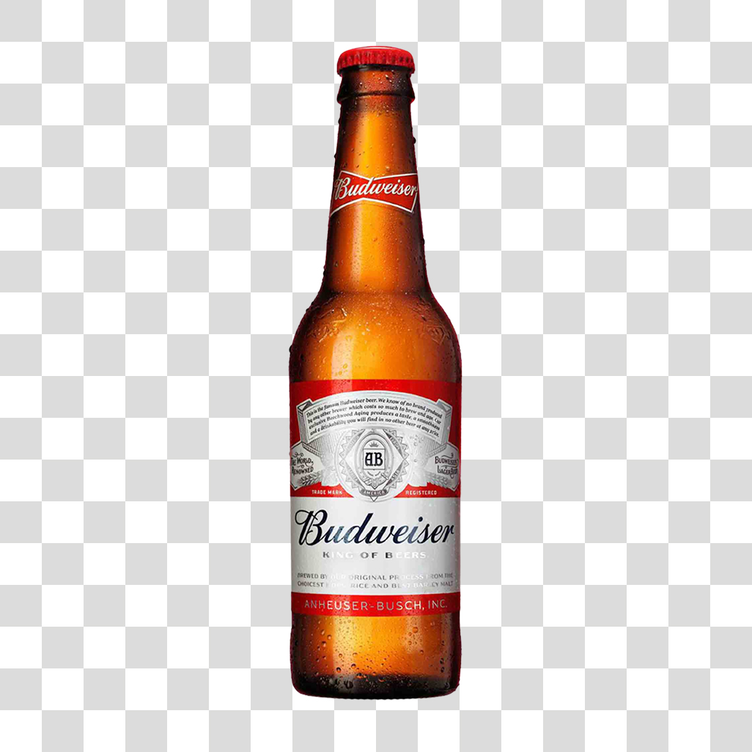 Garrafa de Cerveja Budweiser PNG Transparente Sem Fundo
