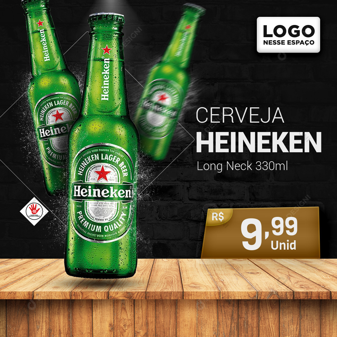 Heineken Bares Bebidas Social Media PSD Editável