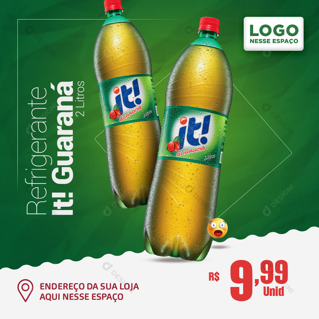 Refrigerante It! Guaraná 2L Supermercados Bebidas Social Media PSD Editável