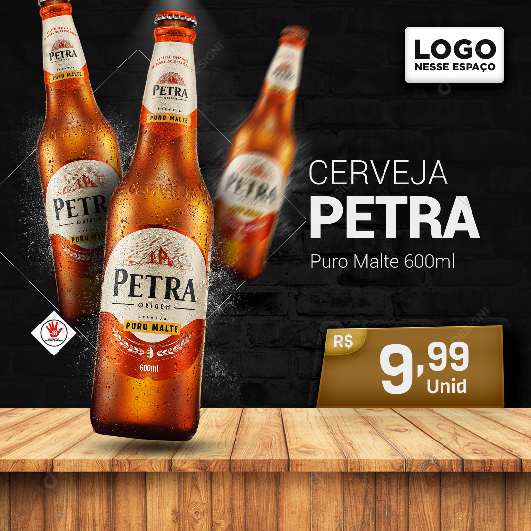 Cerveja Petra Puro Malte 600ml Social Media PSD Editável
