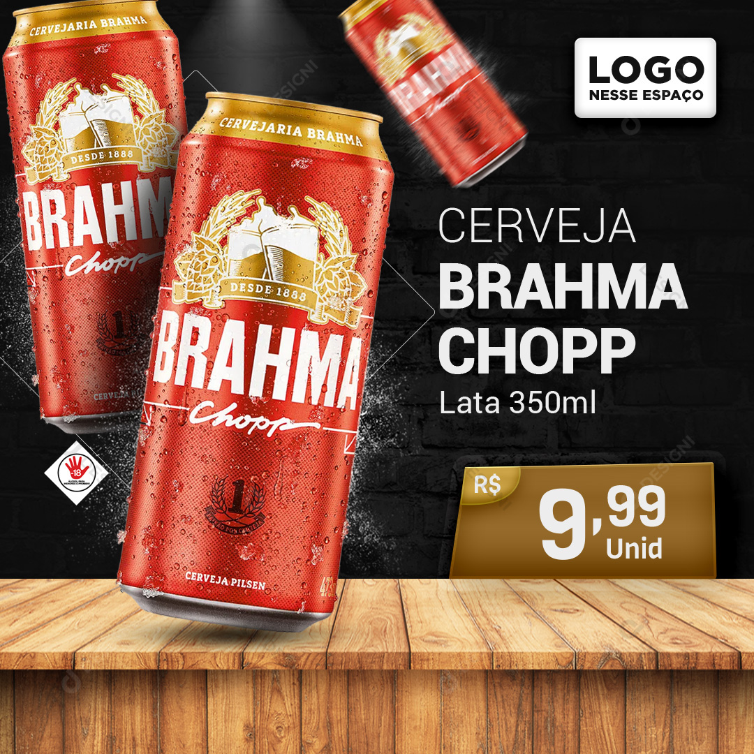 Cerveja Brahma Chopp Lata 473ml Social Media PSD Editável