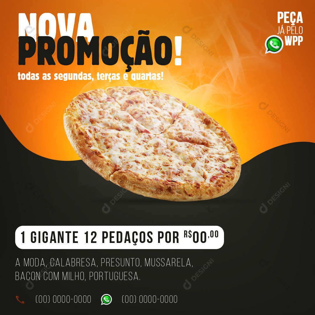 Pizza Pizzaria Social Media PSD Editável Promoções Ofertas