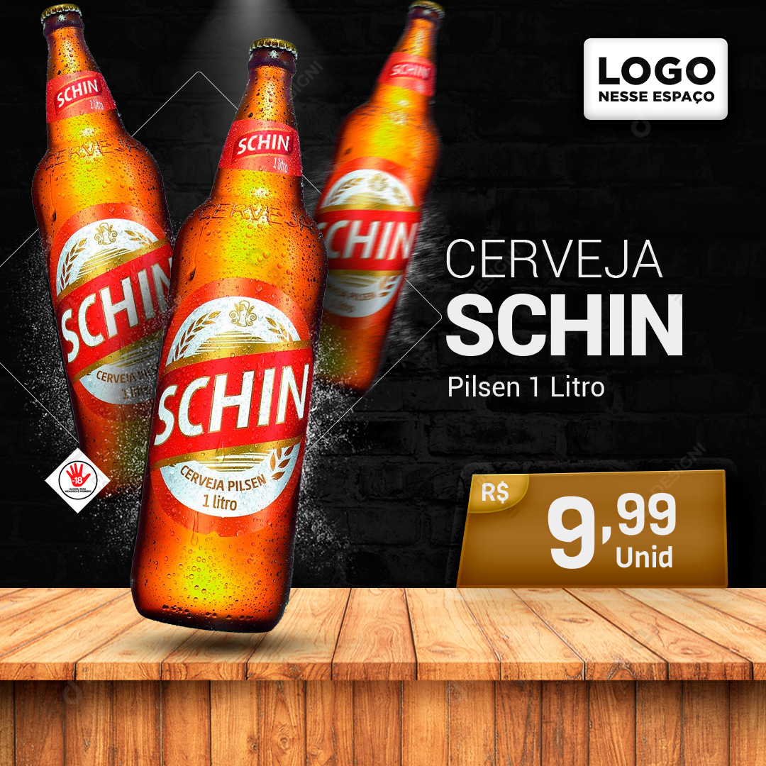 Cerveja Schin Pilsen 1 Litro Social Media PSD Editável