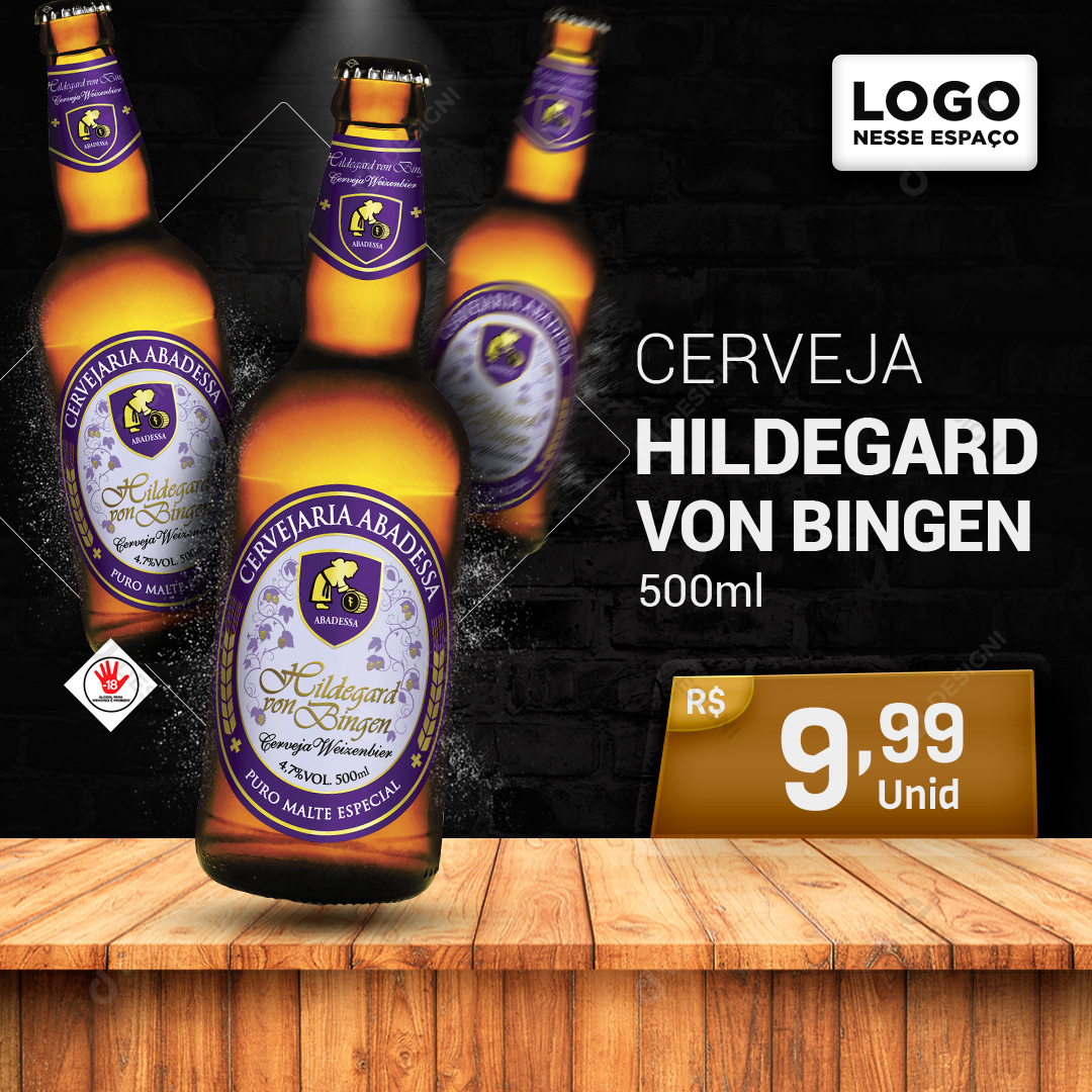 Cerveja Hildegard Von Bingen 500ml Social Media PSD Editável