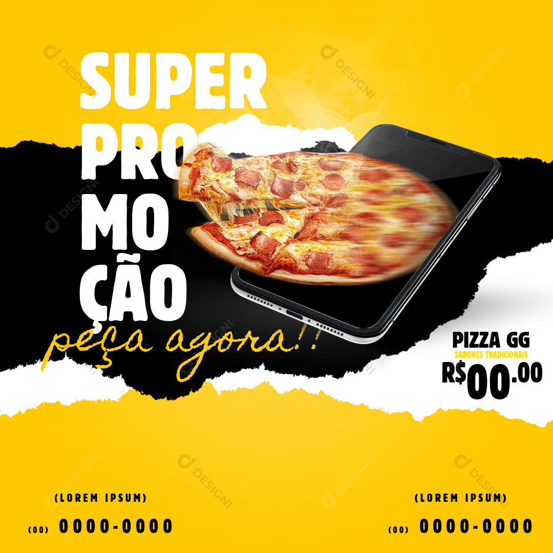 Pizza GG Pizzarias Social Media PSD Editável Deliverys [download