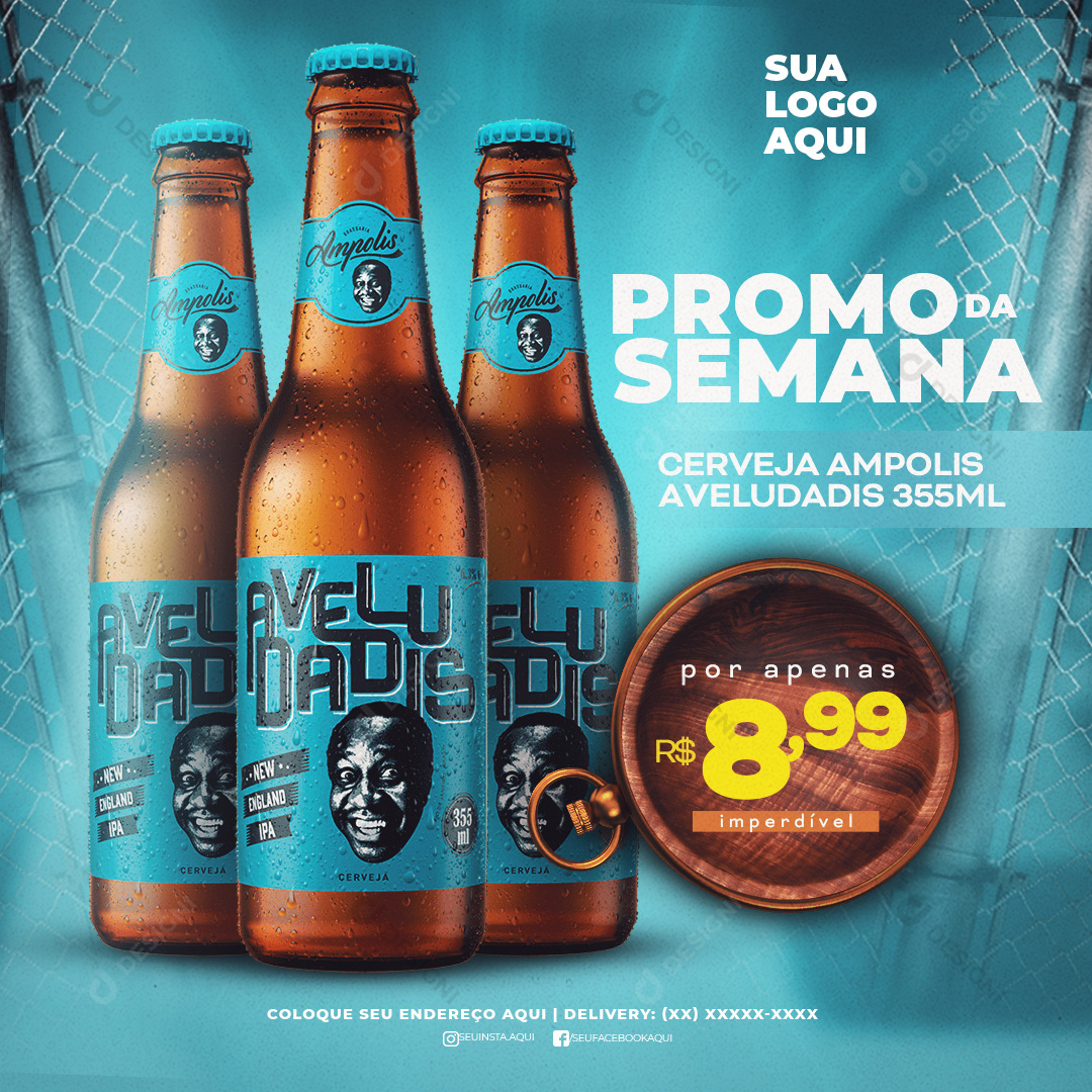 Promo da Semana Cerveja Ampolis Social Media PSD Editável