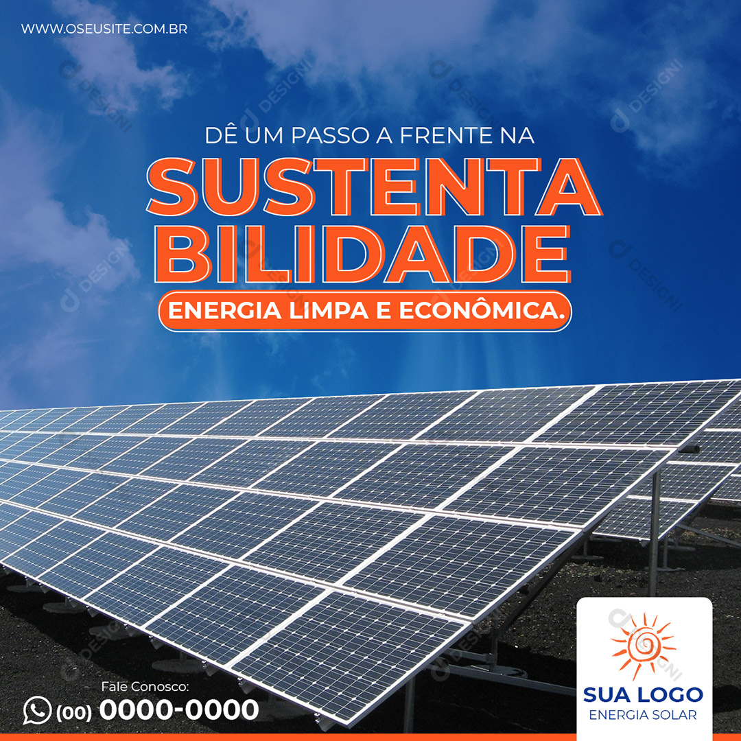 Energia Solar Sustentabilidade Social Media PSD Editável