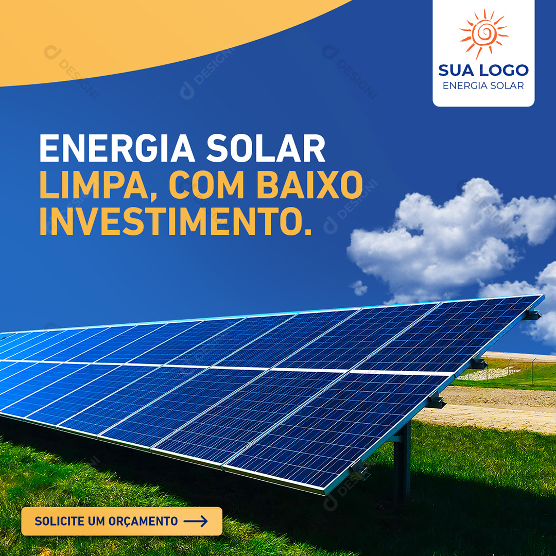 Energia Solar Post Social Media PSD Editável Photoshop