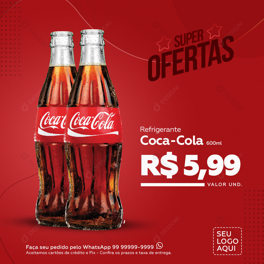 Distribuidora Refrigerante Coca Cola Social Media PSD Editável