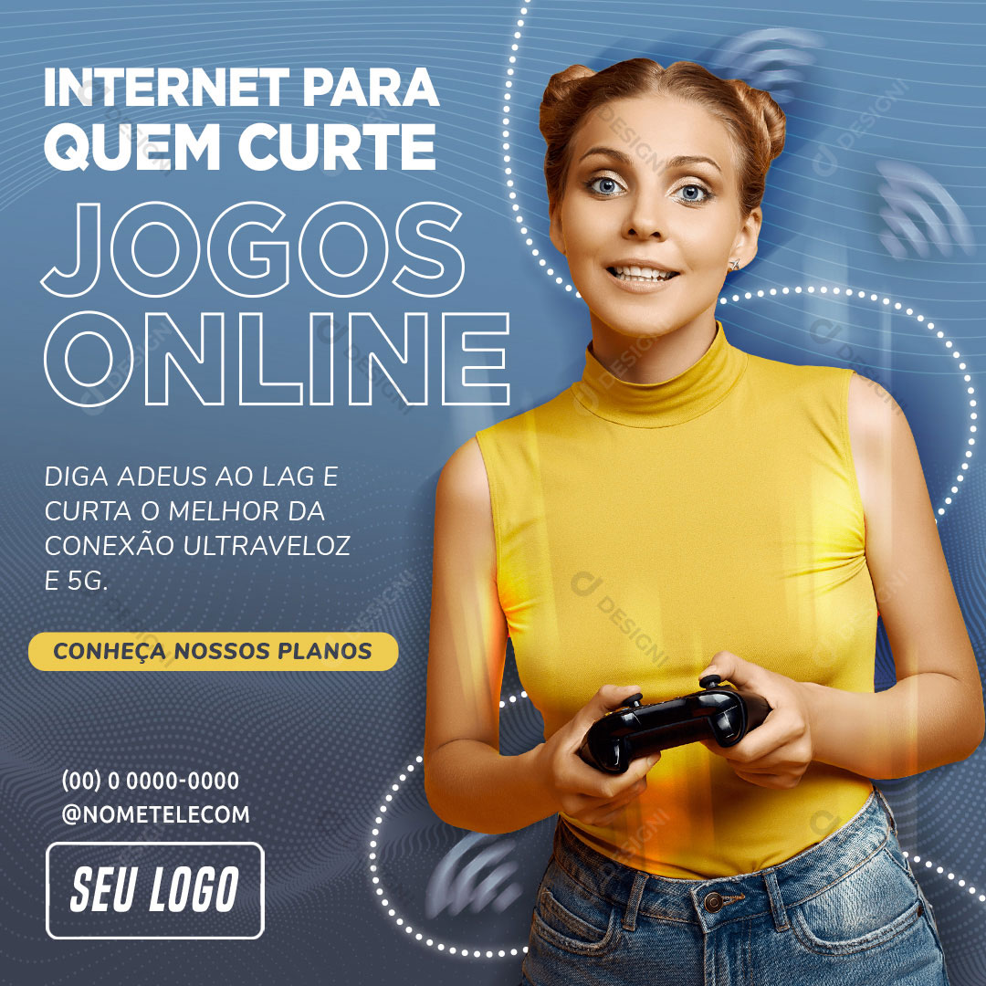 Internet Para Quem Curti Jogos Online Social Media PSD Editável [download]  - Designi