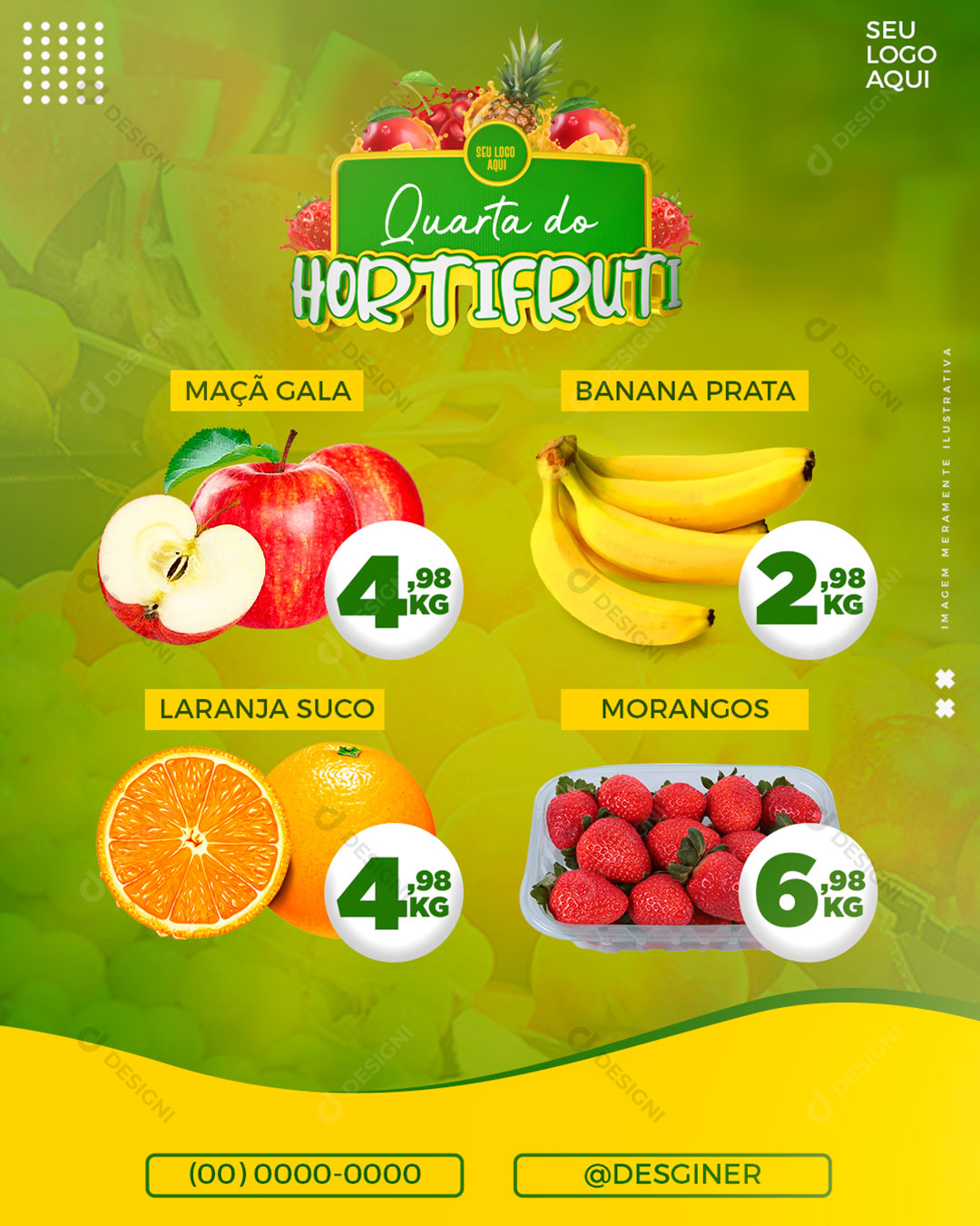 Quarta Hortifruti Produtos Frutas e Verduras Social Media PSD Editável