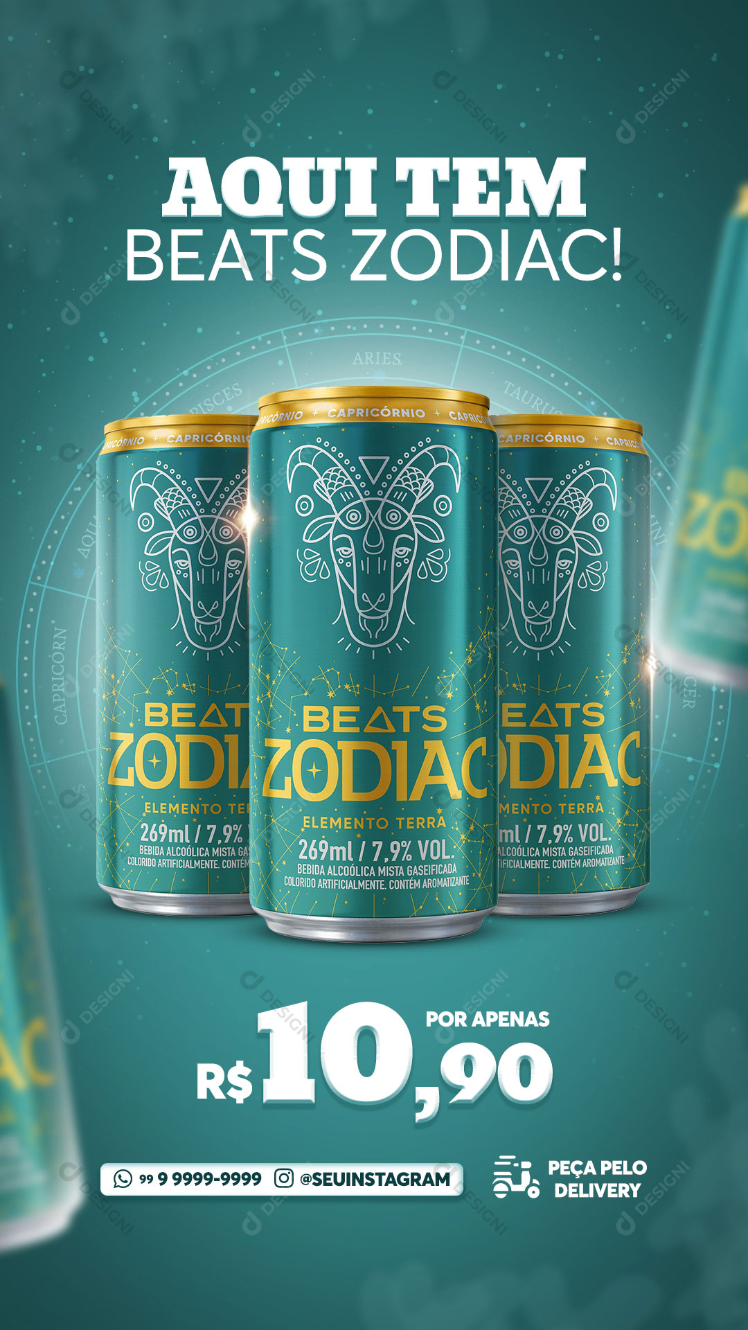 Story Distribuidora Bebida Verde Zodiac Social Media PSD Editável