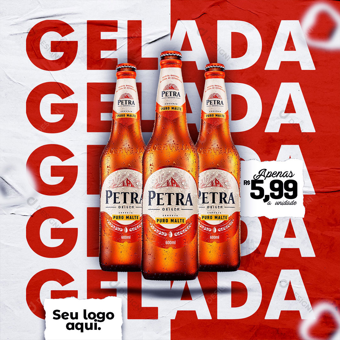 Post Distribuidora Cerveja Petra Social Media PSD Editável