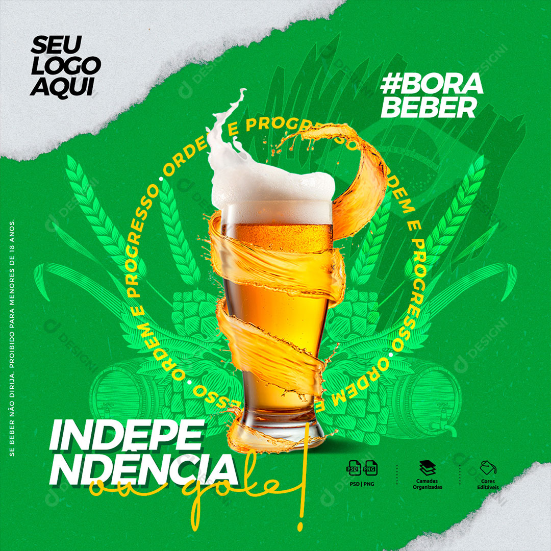 Post Distribuidora Independência ou Gole Cerveja Social Media PSD Editável