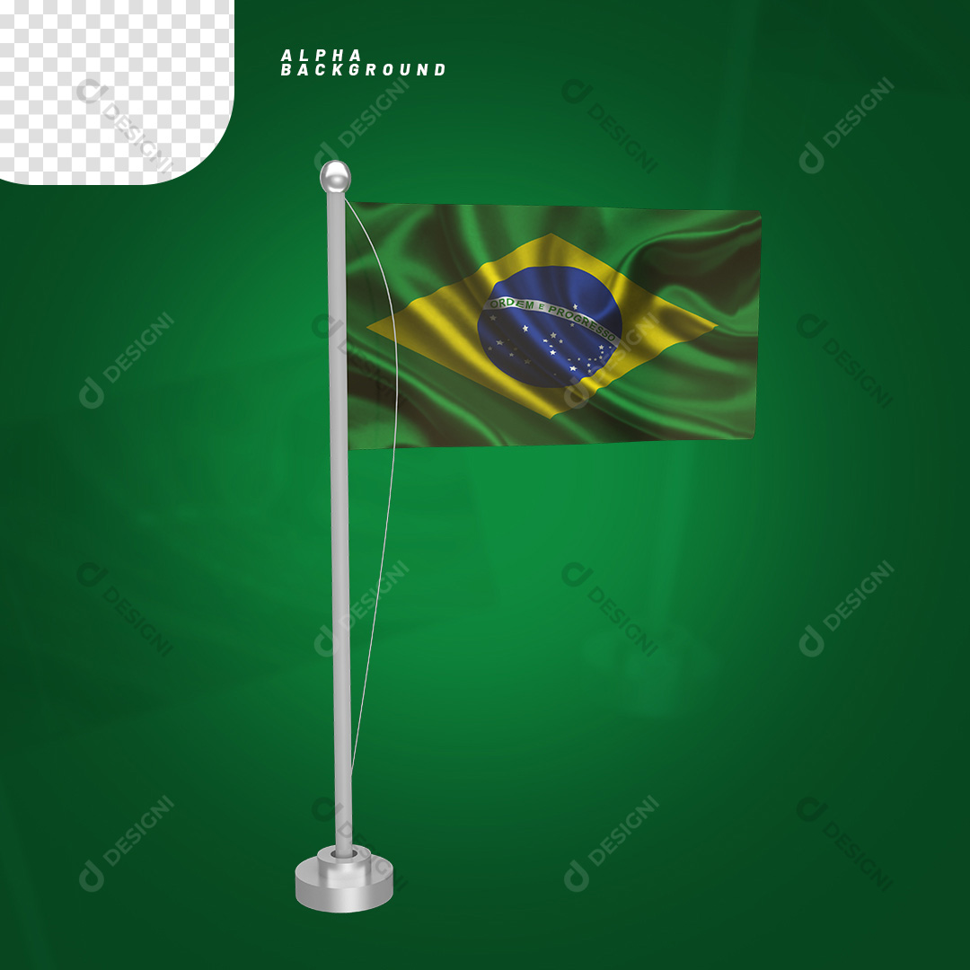 Elemento 3D Bandeira do Brasil PNG Transparente Sem Fundo [download] -  Designi