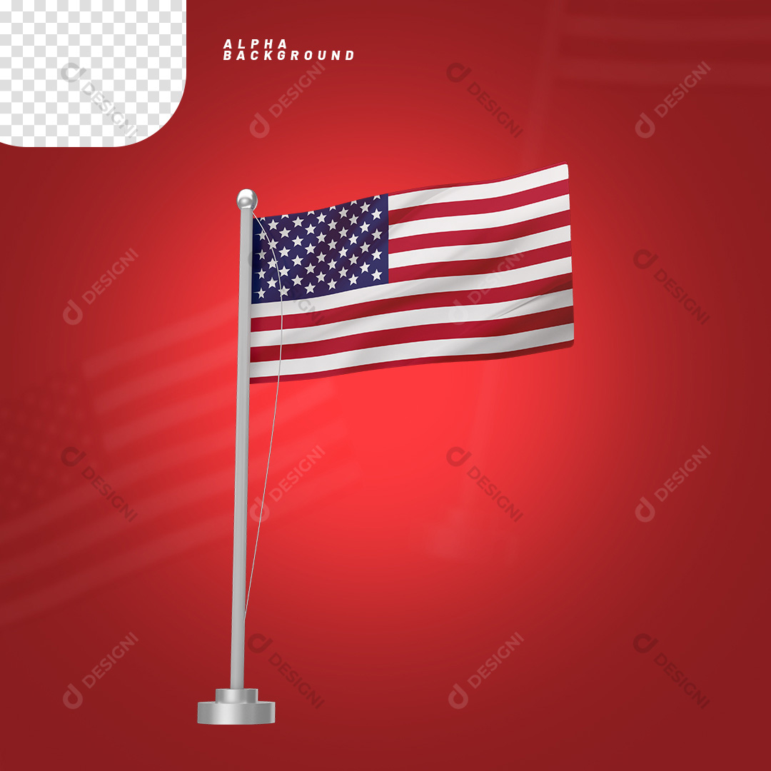 Elemento 3D Bandeira do Estados Unidos da América PNG Transparente