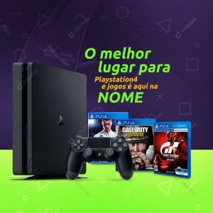 Social Media Games Promoção Controle PS4 PSD Editável [download