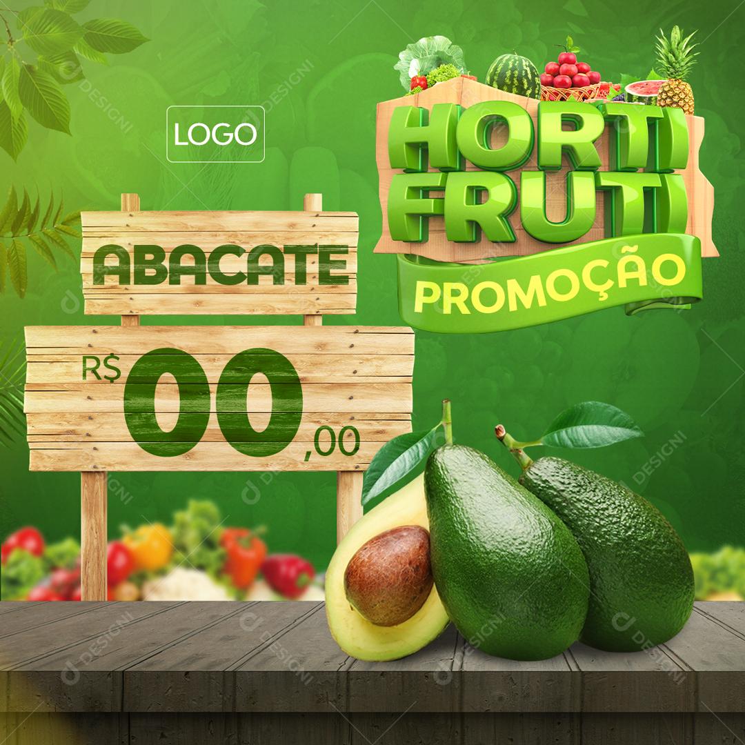 Post Feed Hortifruti Promoção Fruta Social Media PSD Editável