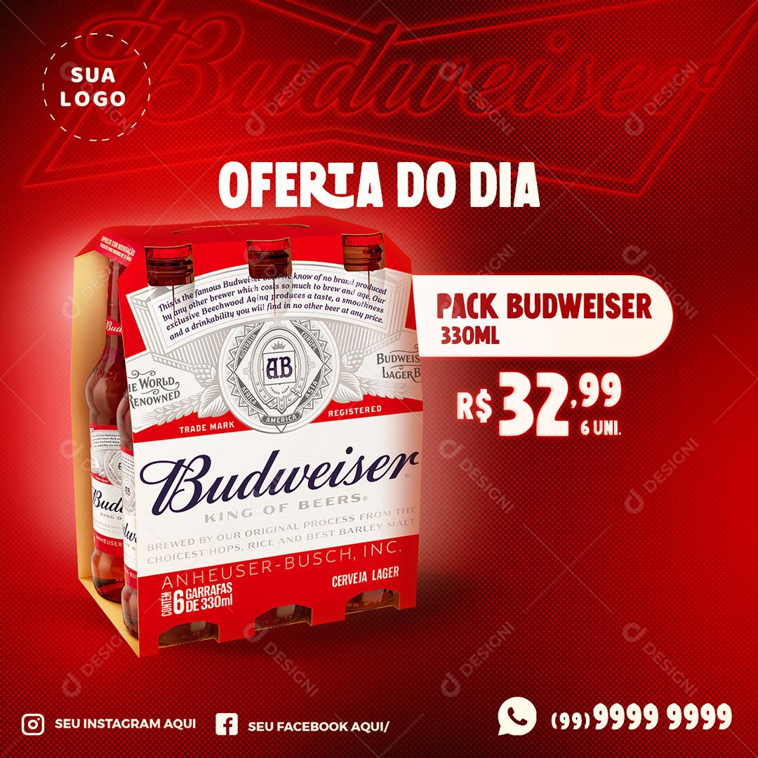 Ofertas Do Dia Pack Budweiser Social Media PSD Editável