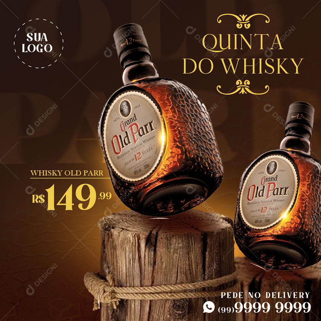 Quinta Do Whisky Pede No Delivery Social Media PSD Editável