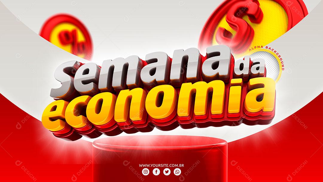 Selo 3D para Composição Fim de Semana da Economia PSD [download] - Designi