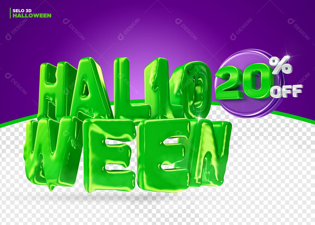 Selo 3D Para Composição Halloween Dia Das Bruxas PNG Transparente