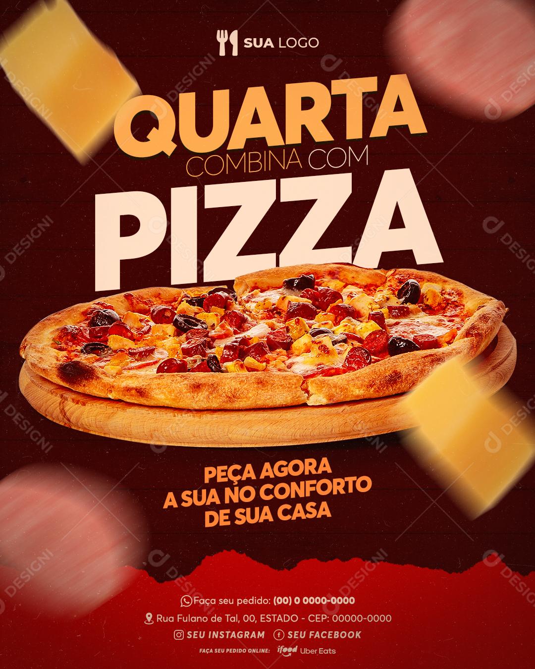 Quarta Combina Com Pizza Delivery Social Media PSD Editável