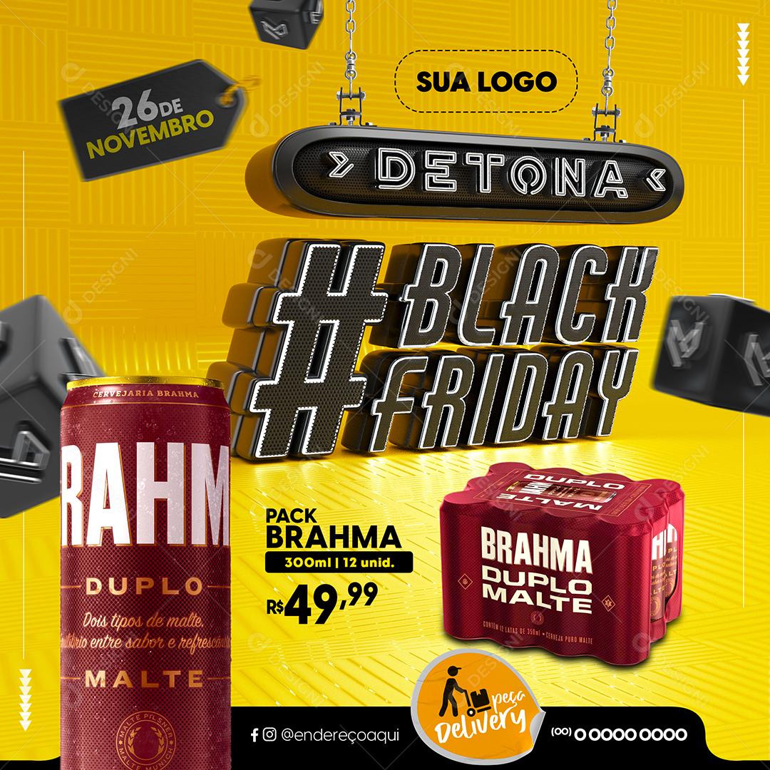 Black Friday Pack de Cerveja Brahma Duplo Malte Social Media PSD Editável