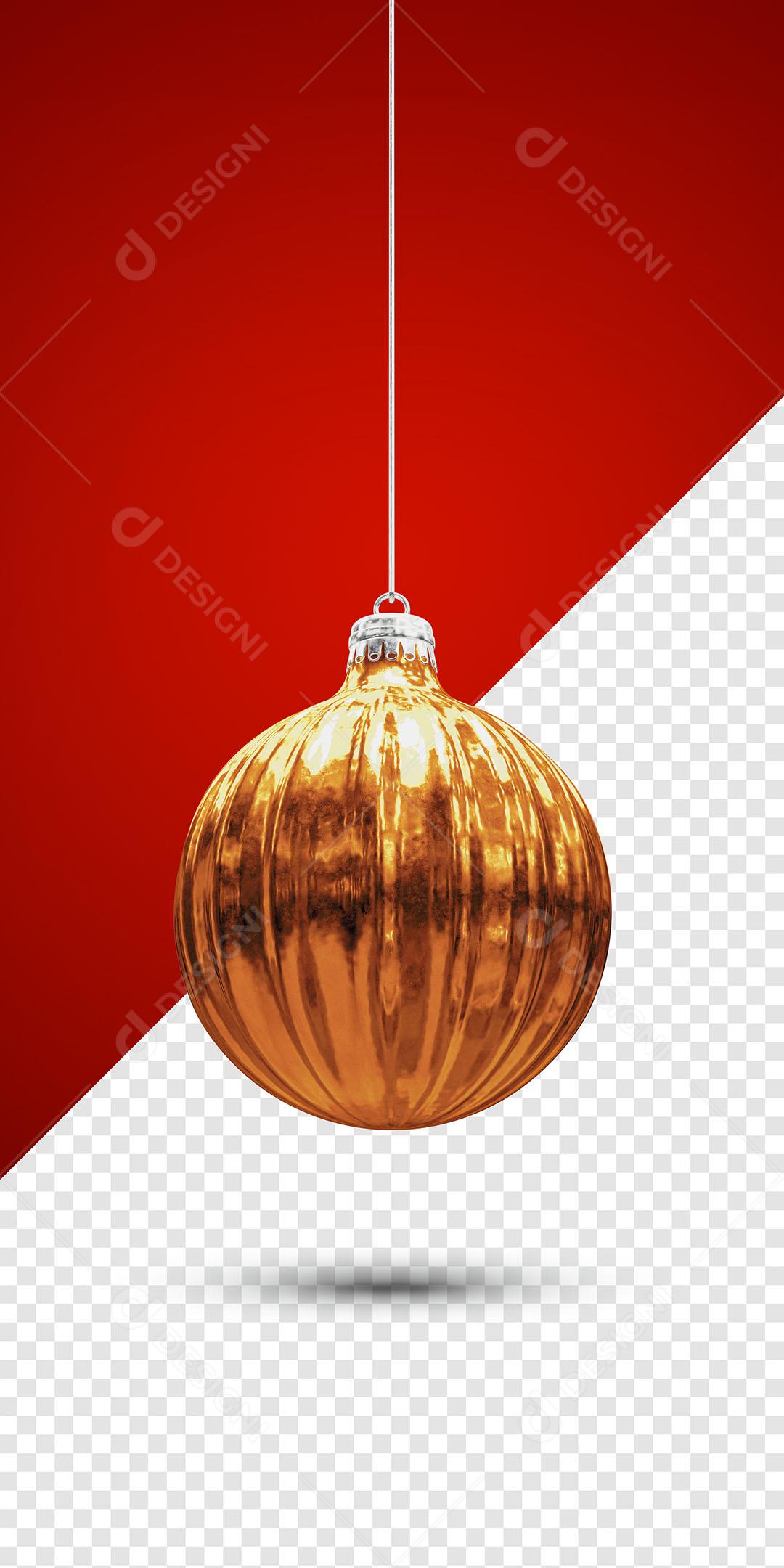 Bola de Natal Dourada Elemento Natalino 3D Para Composição PSD [download] -  Designi
