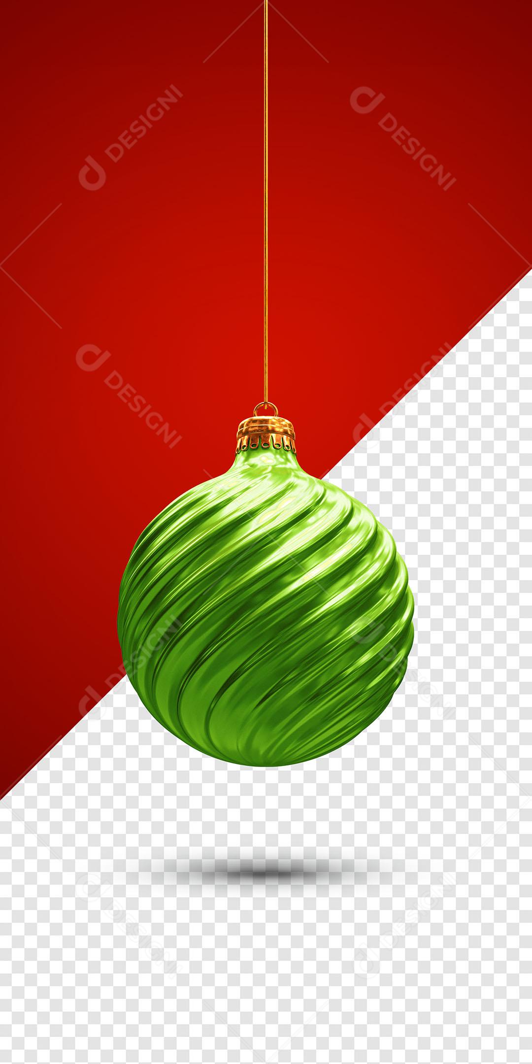 Bola de Natal Verde Elemento Natalino 3D Para Composição PSD [download] -  Designi