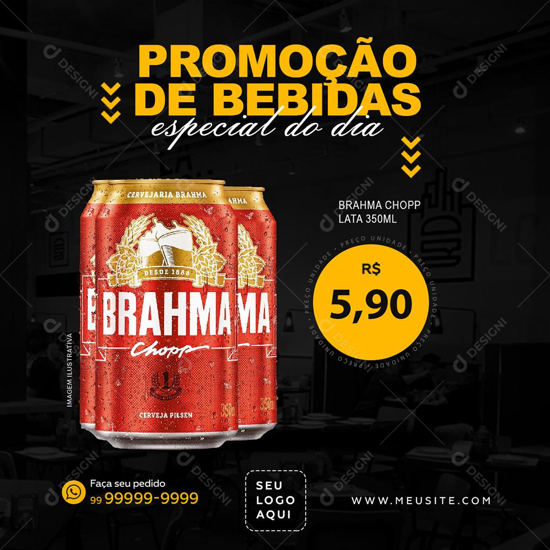 Promoção de Bebidas Cerveja Brahma Social Media PSD Editável