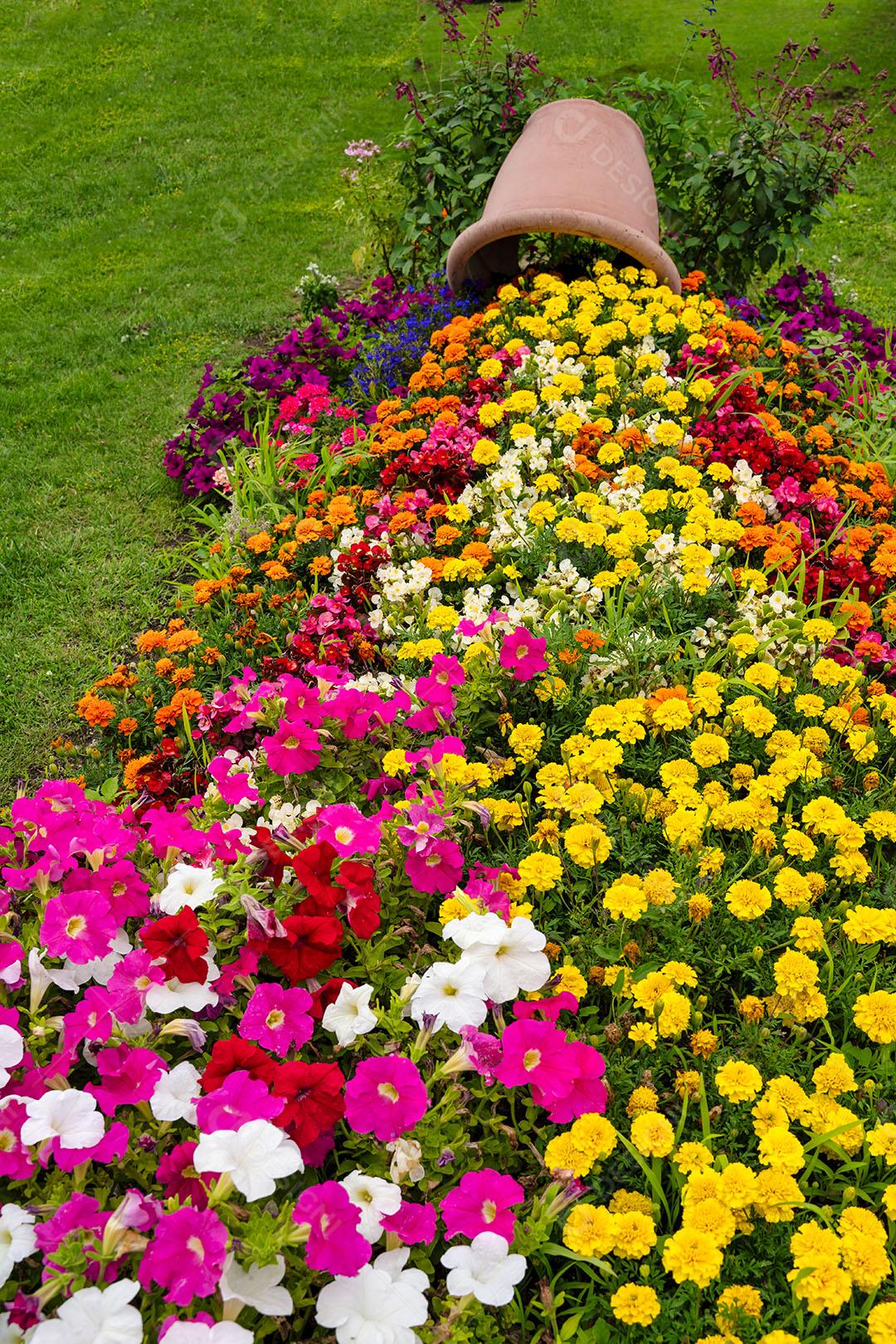 Vaso de Flores no Jardim Público Com Decoração Floral Imagem JPG [download]  - Designi