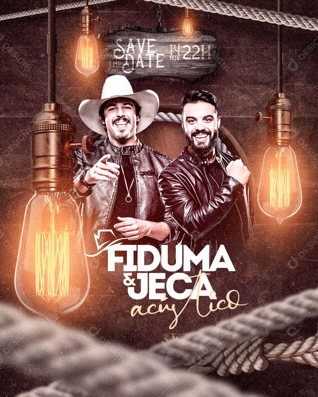Flyer Show Evento Save Date Artistas Cantores Fiduma e Juca Social Media PSD Editável