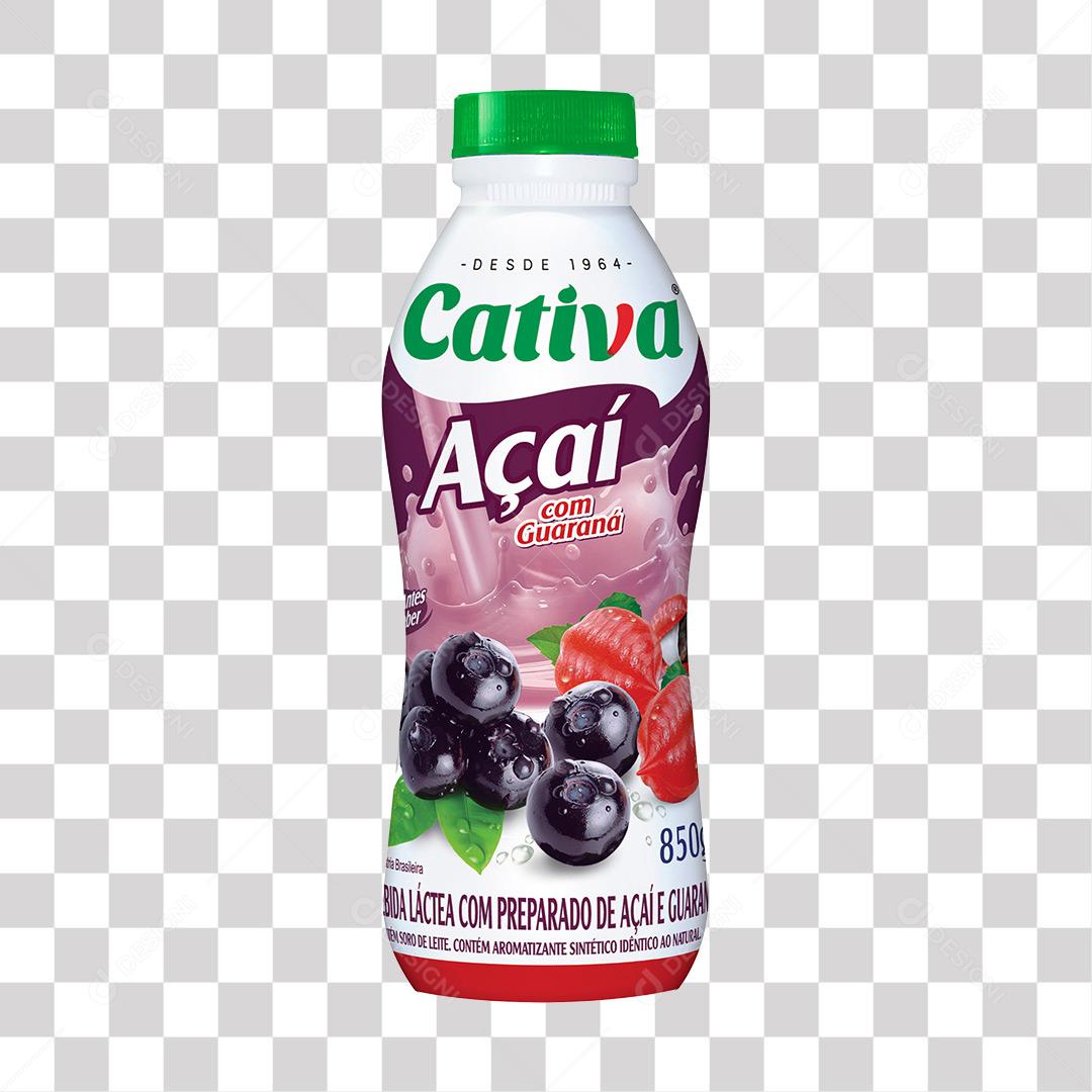 Bebida Láctea Cativa Açaí com Guaraná 850g PNG Transparente