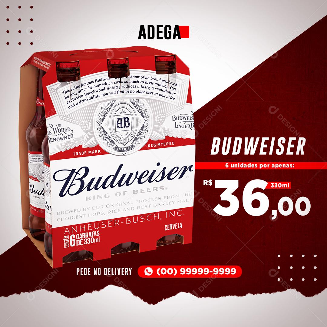 Adega Budweiser Caixa Social Media PSD Editável
