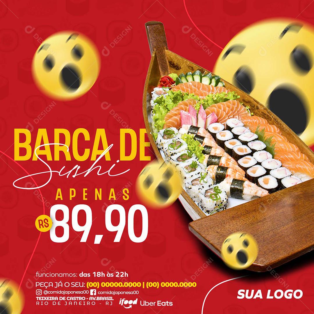 Social Media Comida Japoneza Barca De Sushi PSD Editável