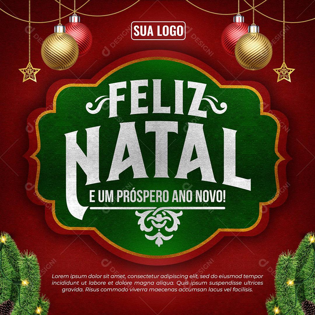 Social Media Cartão Feliz Natal E Um Próspero Ano Novo Texto Editável PSD  [download] - Designi