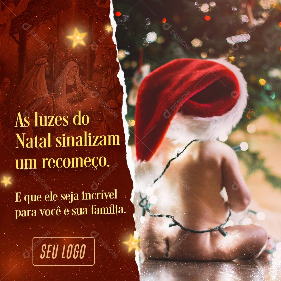 As Luzes De Natal Sinalizam Um Recomeço Social Media PSD Editável  [download] - Designi
