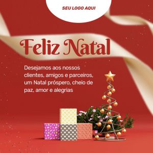 Feliz Natal Desejamos Aos Nossos Clientes Social Media PSD Editável  [download] - Designi