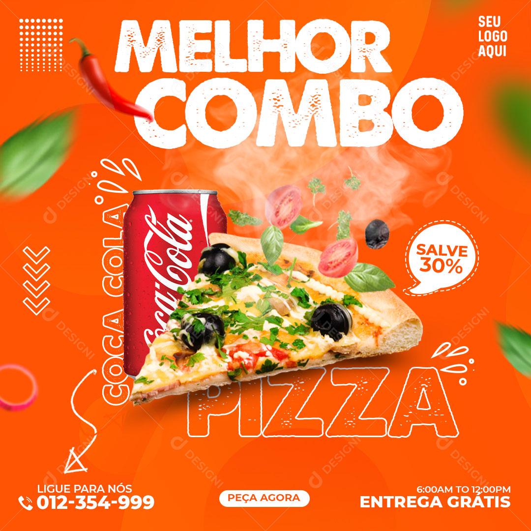Post Feed Pizzaria Melhor Combo Pizza PSD Editável [download