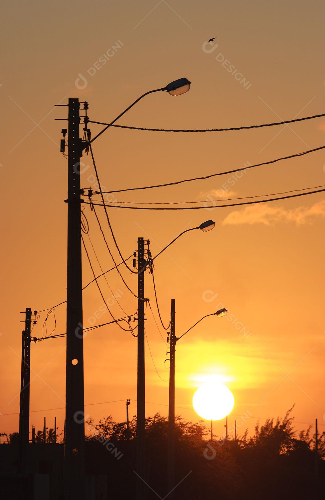 Torre De Rede Elétrica Com Pôr Do Sol 2 Imagem JPG