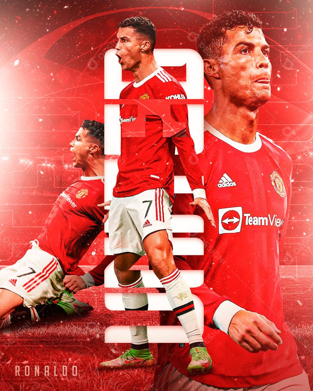 Flyer Jogador De Futebol Cristiano Ronaldo Social Media PSD Editável