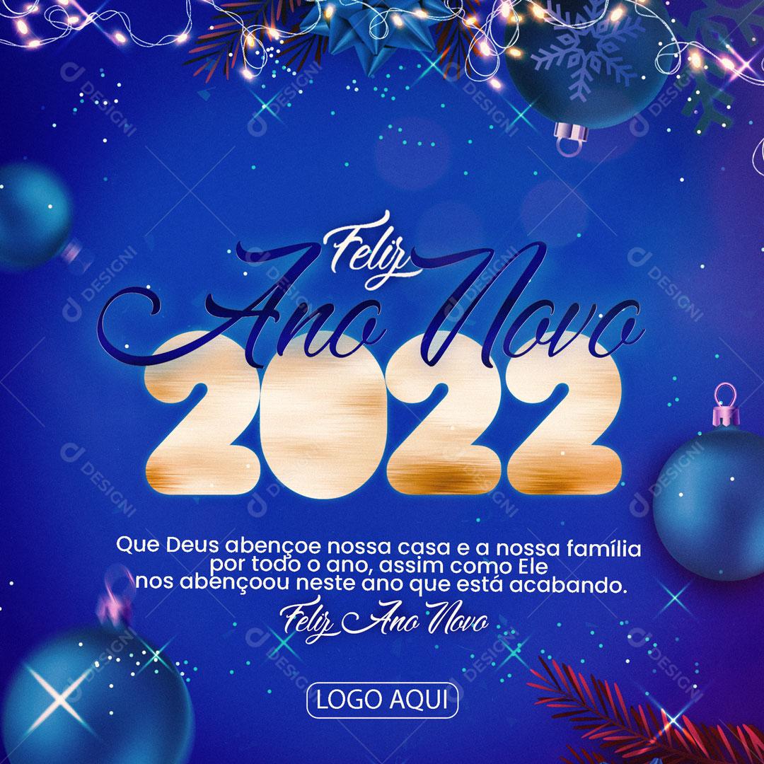 Social Media Feliz Ano Novo 2022 Frase Motivacional PSD Editável