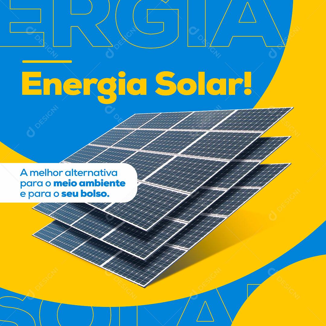 Social Media Energia Solar A Melhor Alternativa PSD Editável