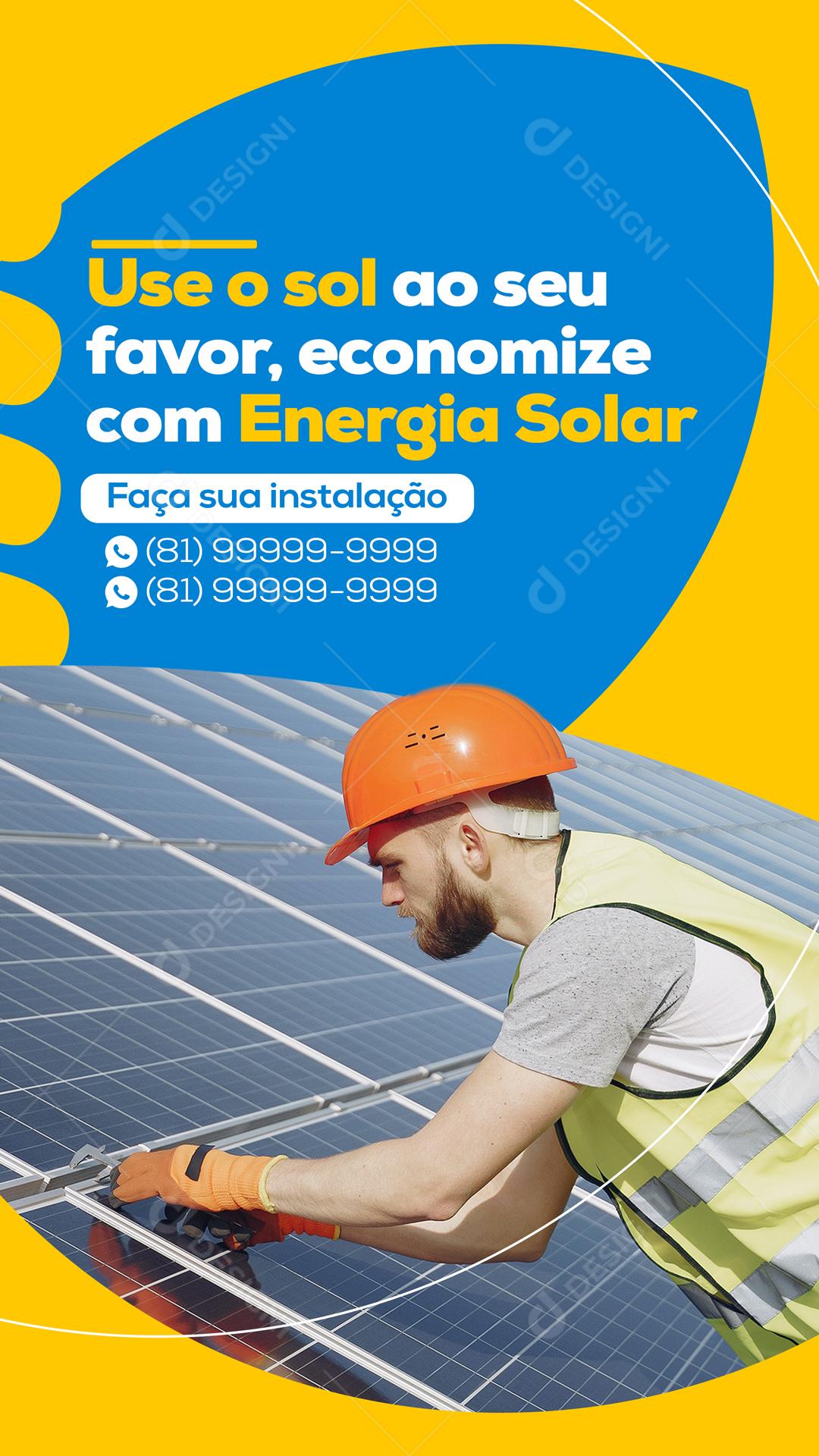Use O Sol Ao Seu Favor E Economize Com Energia Solar Social Media PSD Editável