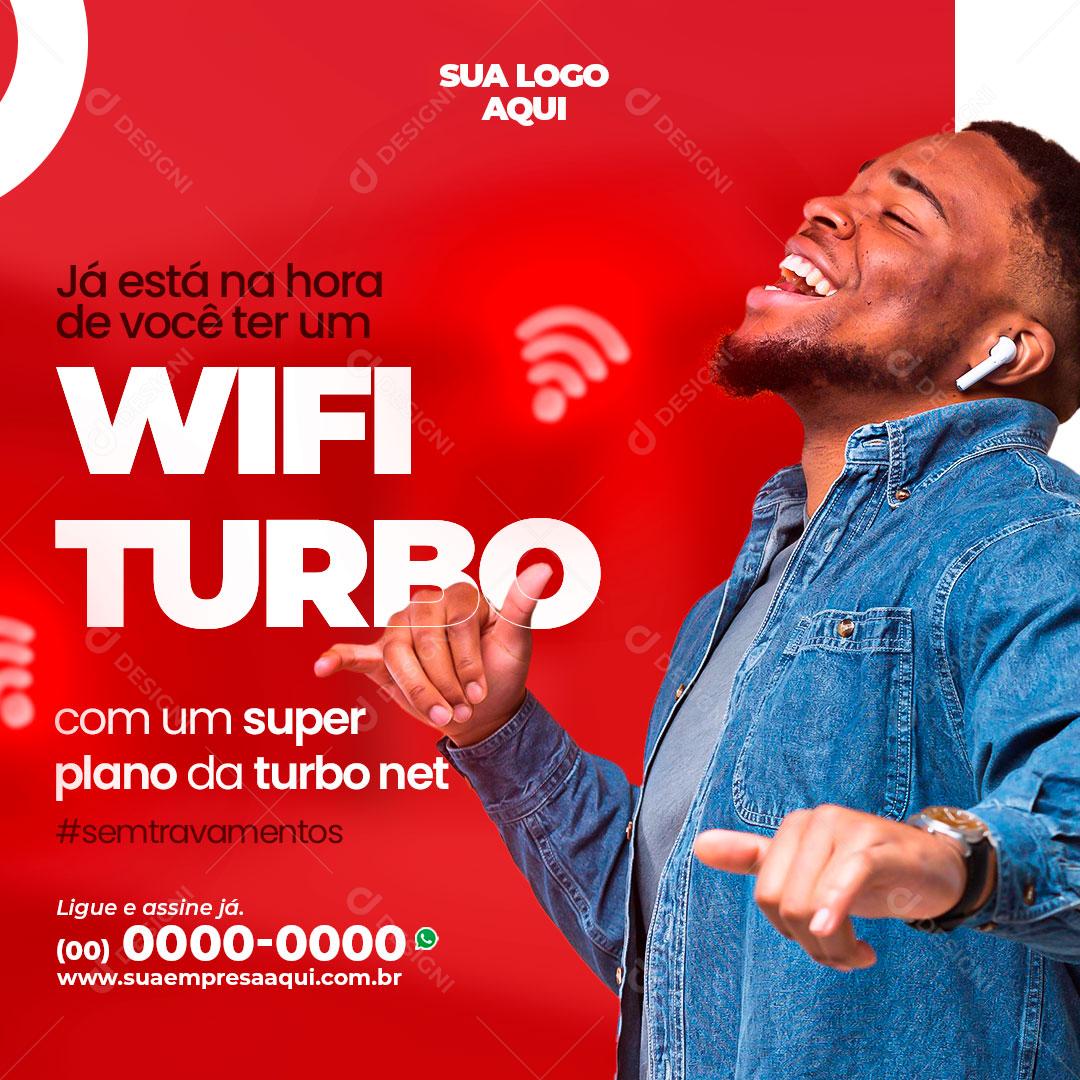 Turbo Fibra Campanha Provedor de Internet Social Media PSD