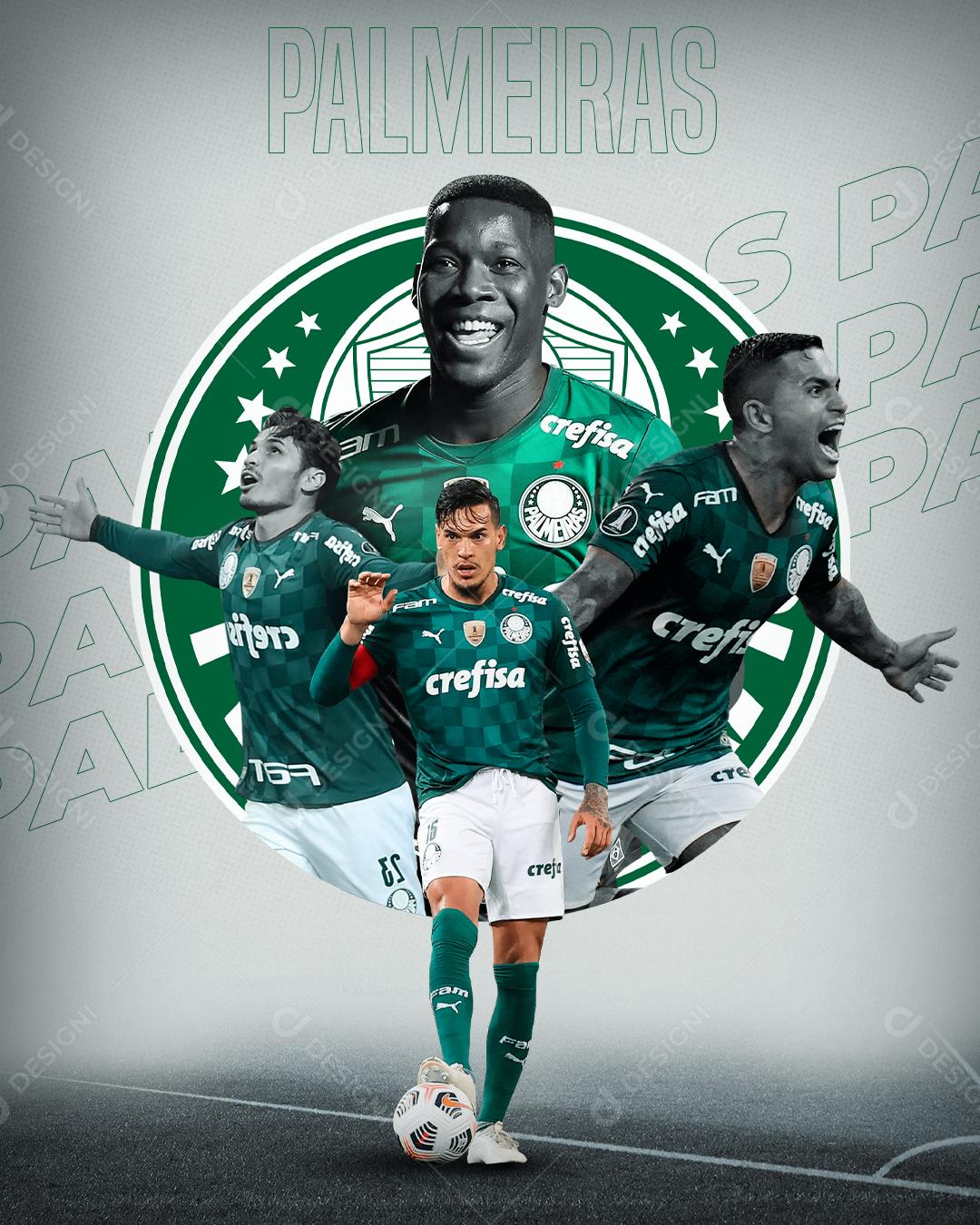 Flyer Jogador De Futebol Palmeiras Time Social Media PSD Editável